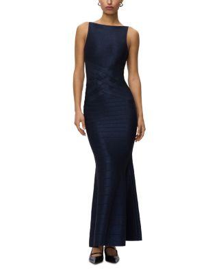 Dion Metallic Gown by HERV&EACUTE; L&EACUTE;GER