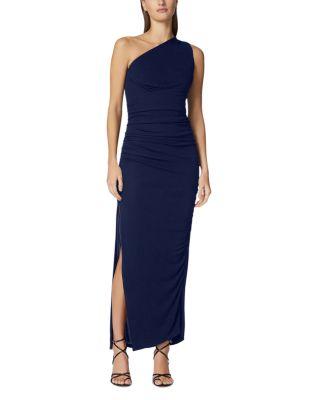 One Shoulder Ruched Jersey Midi Dress by HERV&EACUTE; L&EACUTE;GER
