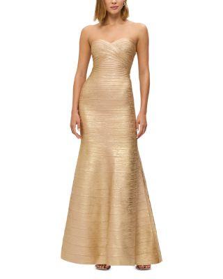 The Metallic Sara Gown by HERV&EACUTE; L&EACUTE;GER