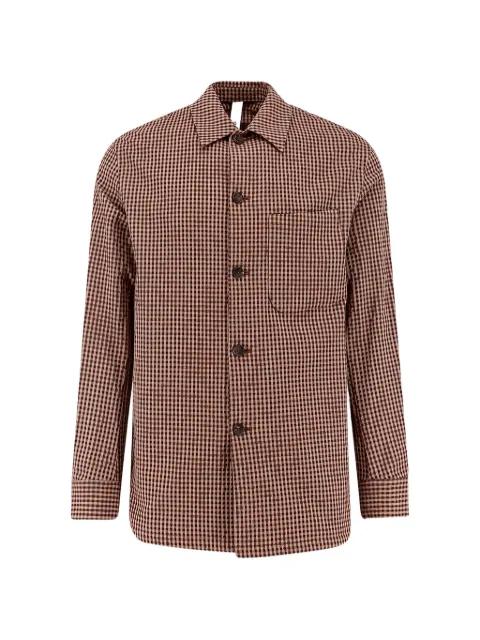 chest-pocket checked shirt by HEVO
