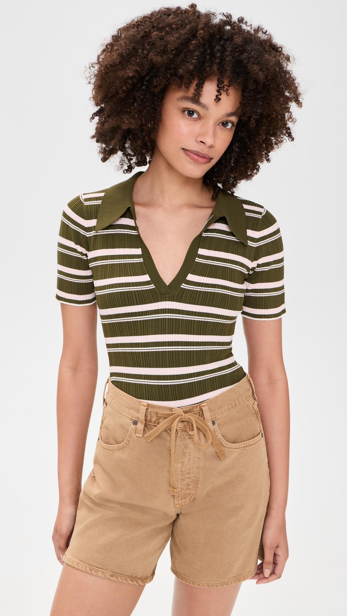 Daisy Stripe Polo by HEVRON