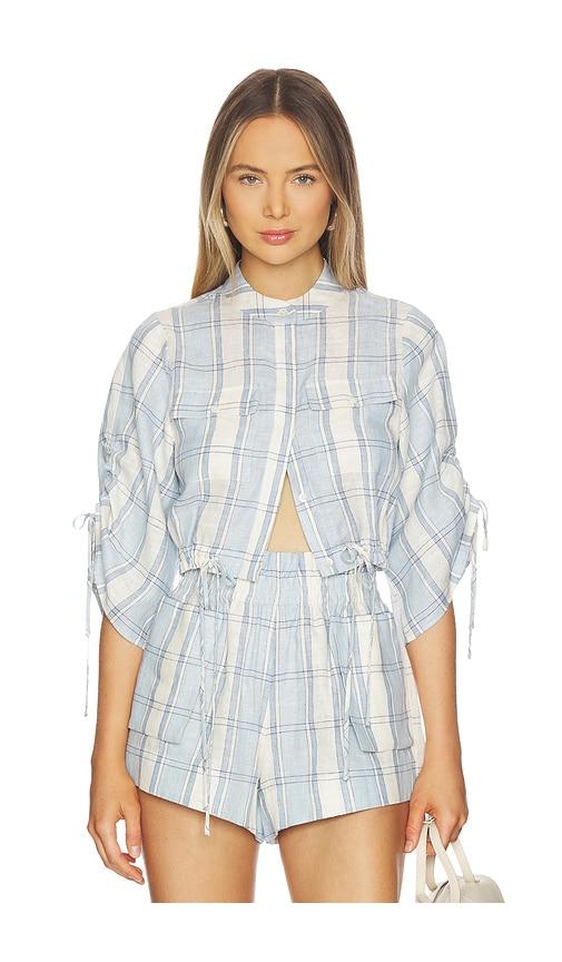 HEVRON Eva Top in Blue,White by HEVRON