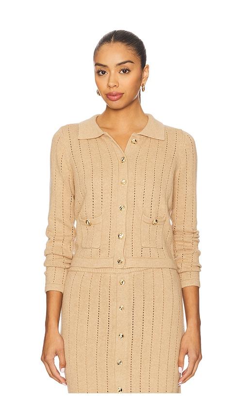 HEVRON Nanette Cardigan in Tan by HEVRON