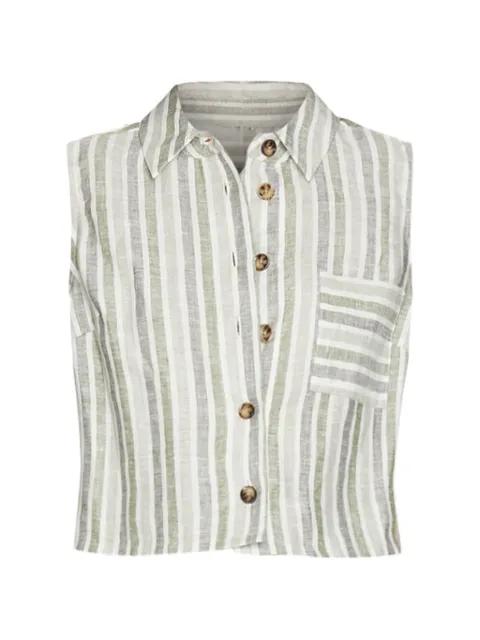 Katja stripe-pattern cropped shirt by HEVRON