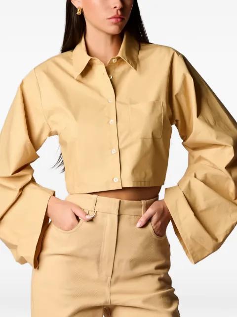 Raquel cropped bell-sleeve shirt by HEVRON