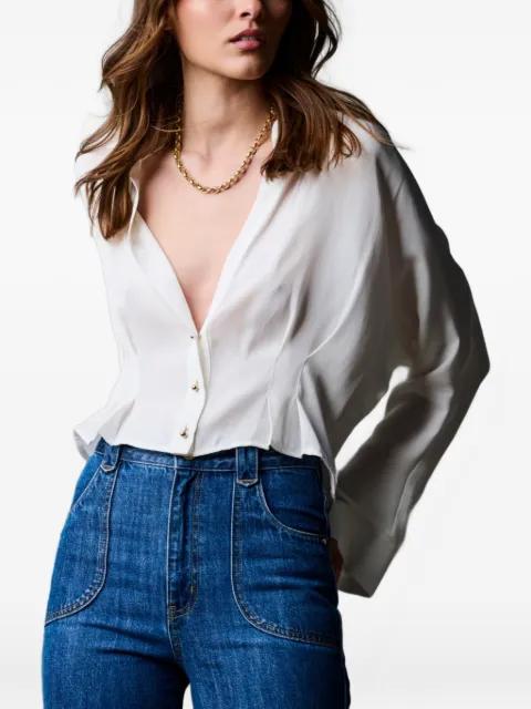 Regine cropped silk blouse by HEVRON