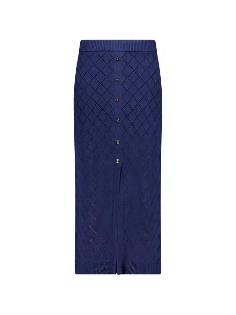 diamond-pattern button-detail skirt by HEVRON