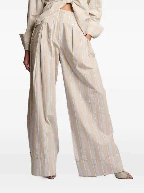 striped pleated trousers by HEVRON