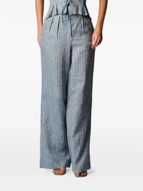 striped wide leg trousers by HEVRON