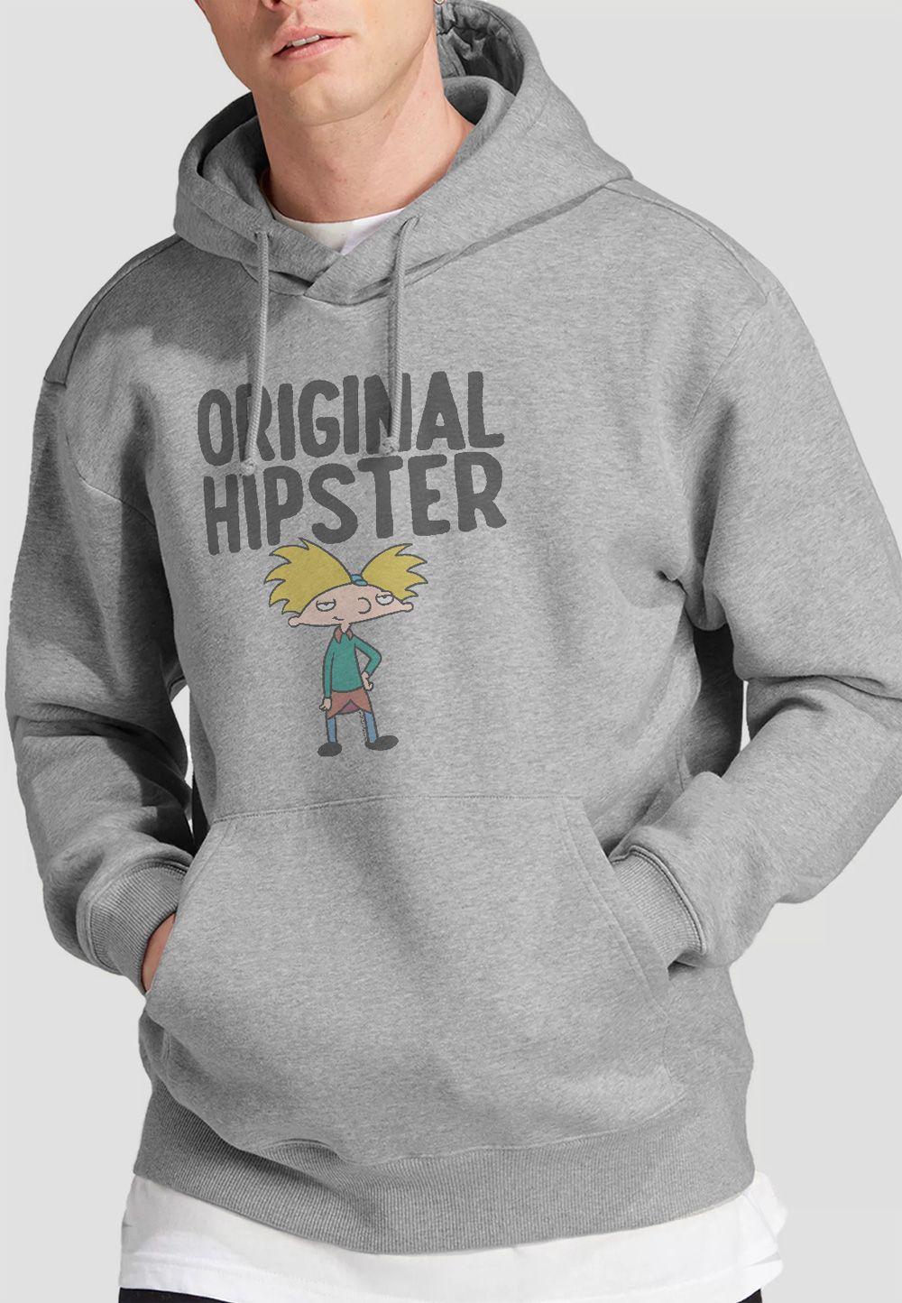 Hey Arnold Original Hipster Unisex Hoodie, Athletic Heather by HEY ARNOLD