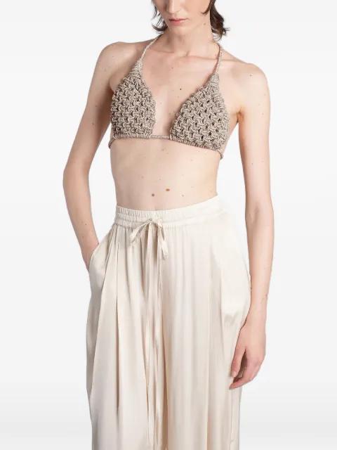 Diamond crystal-embellished top by HIBOURAMA