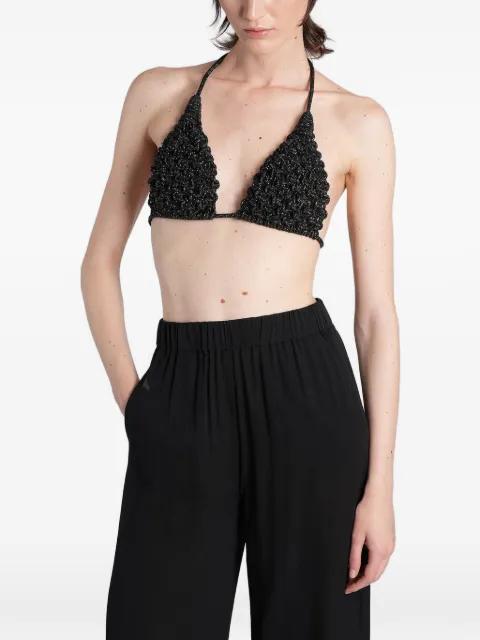 Diamond crystal-embellished top by HIBOURAMA