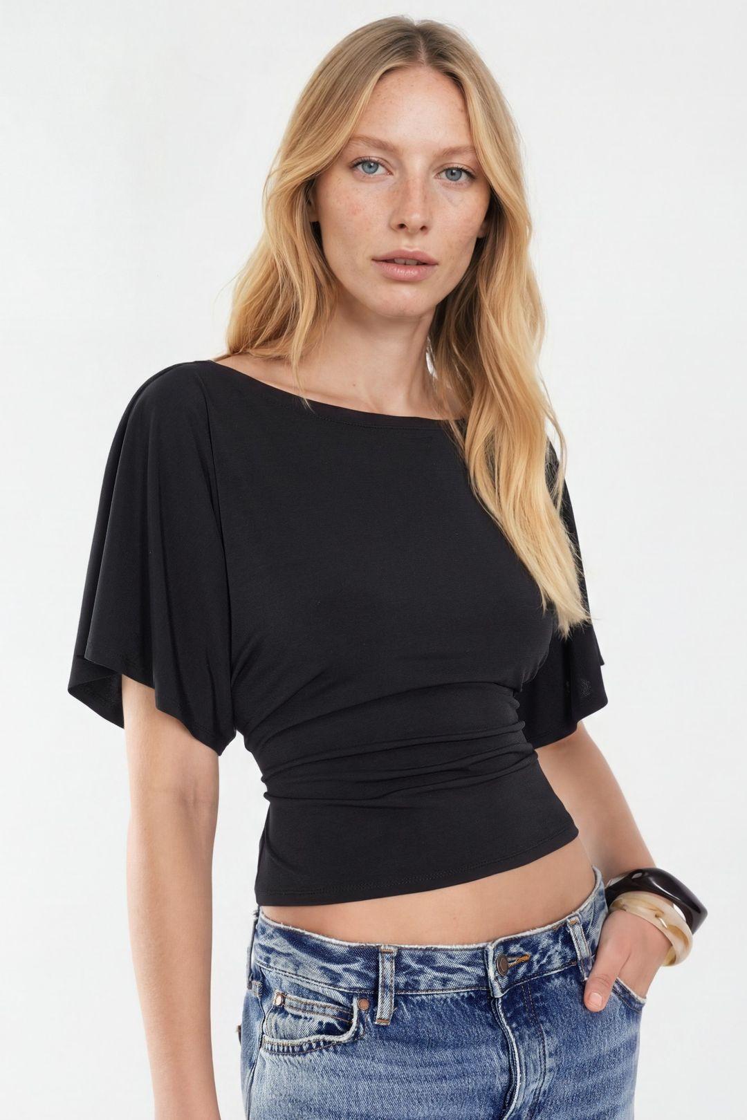 Boat Neck Knitted Top by HICCUP