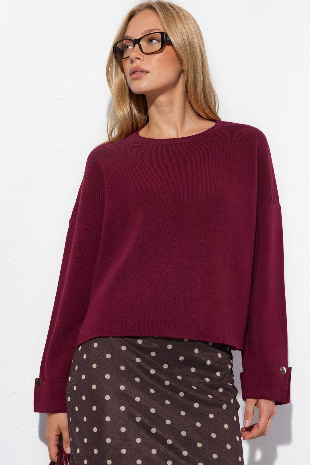 Button Detailed Knit Sweater by HICCUP