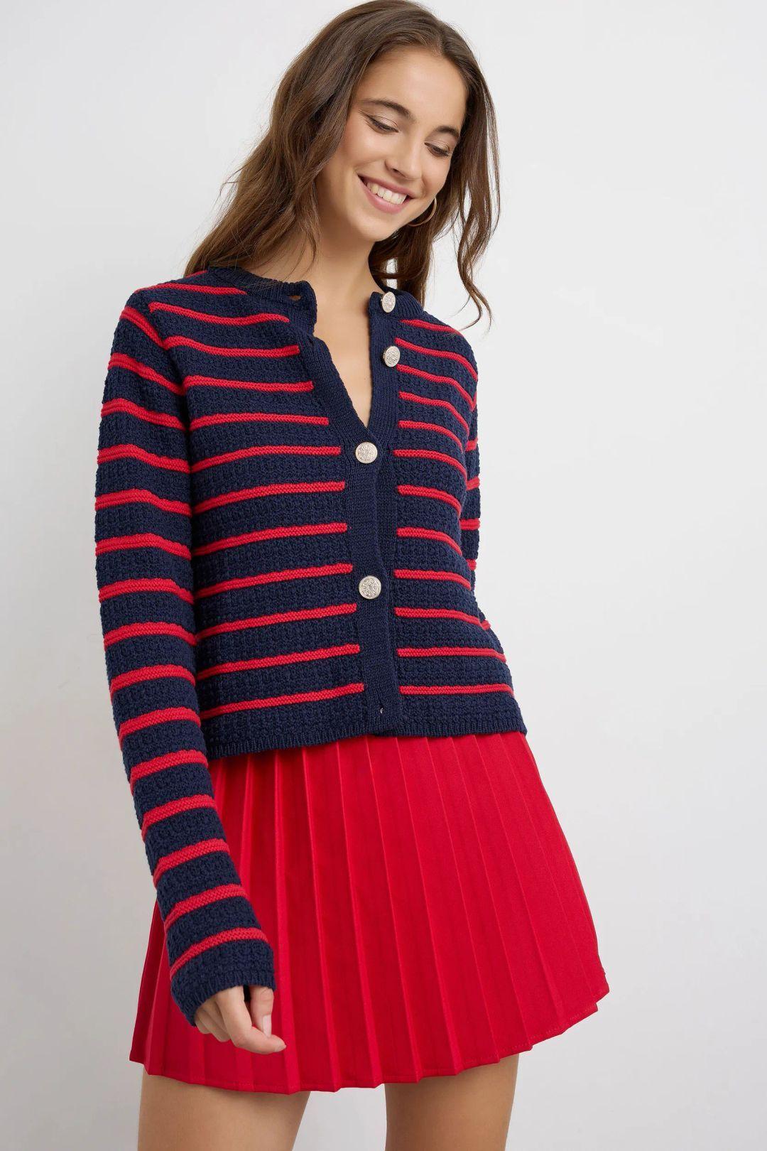 Buttoned Striped Cardigan by HICCUP