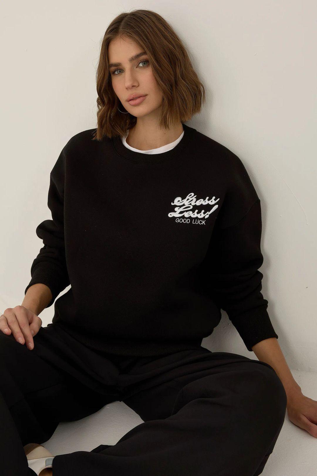 Comfort Fit Slogan Sweatshirt by HICCUP