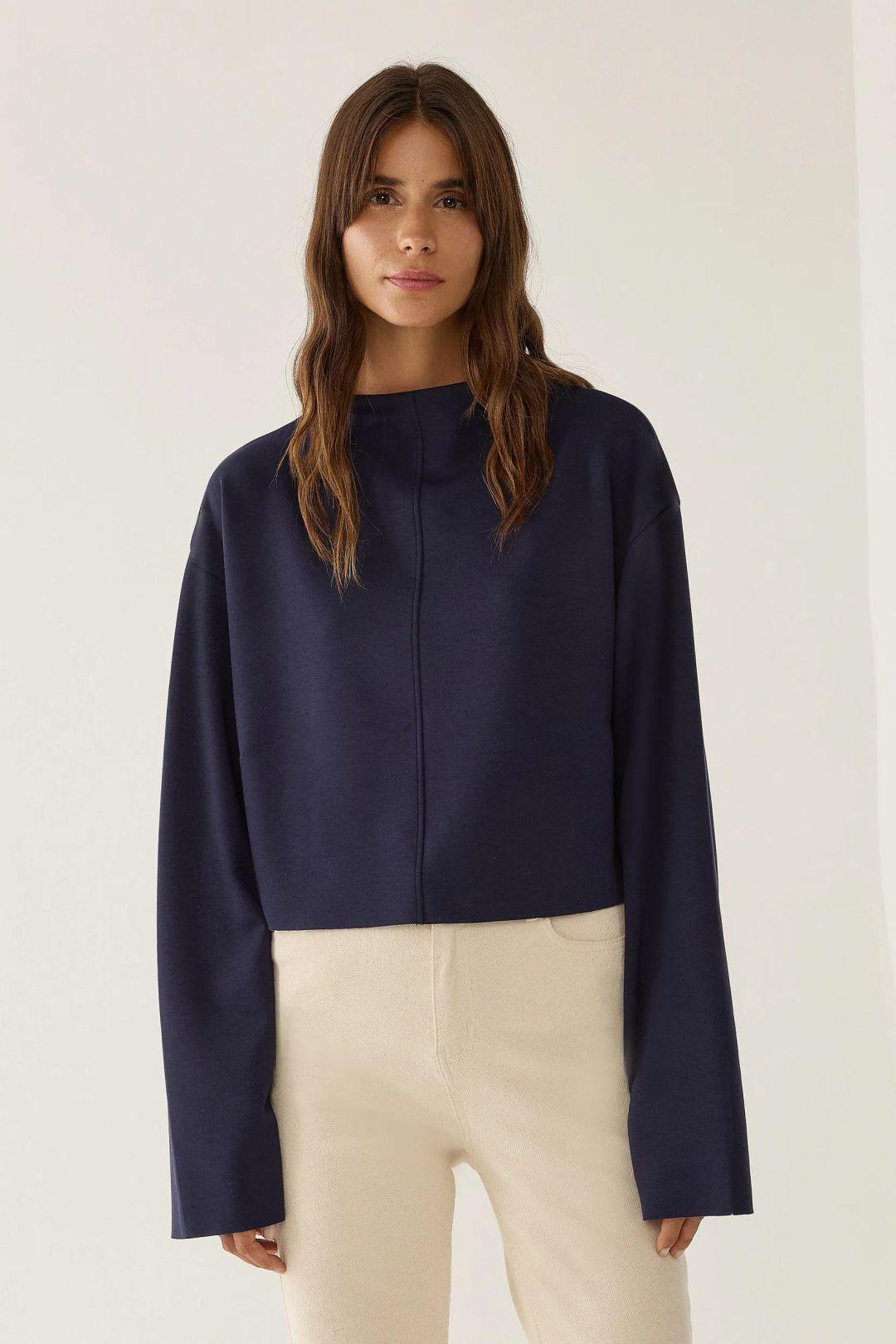 Comfort Fit Stitch Detailed Blouse by HICCUP