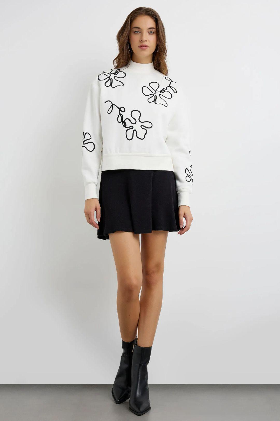 Embroidered High-Neck Sweatshirt by HICCUP