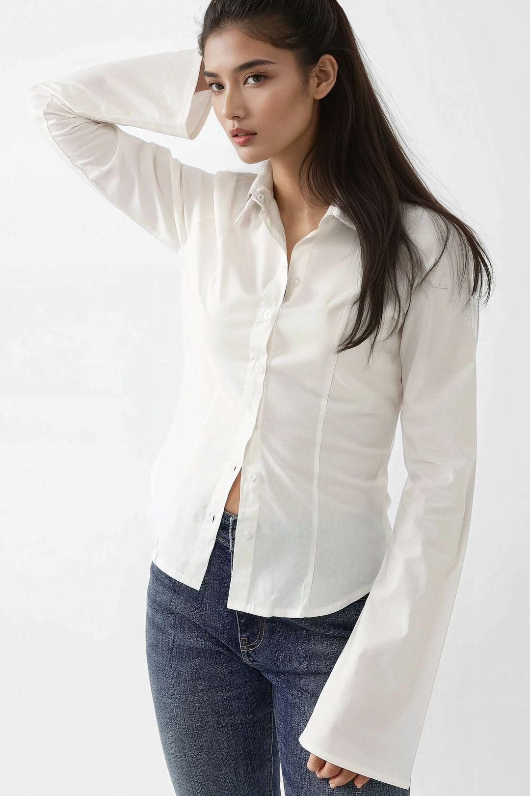 Fitted Long Sleeve Shirt by HICCUP