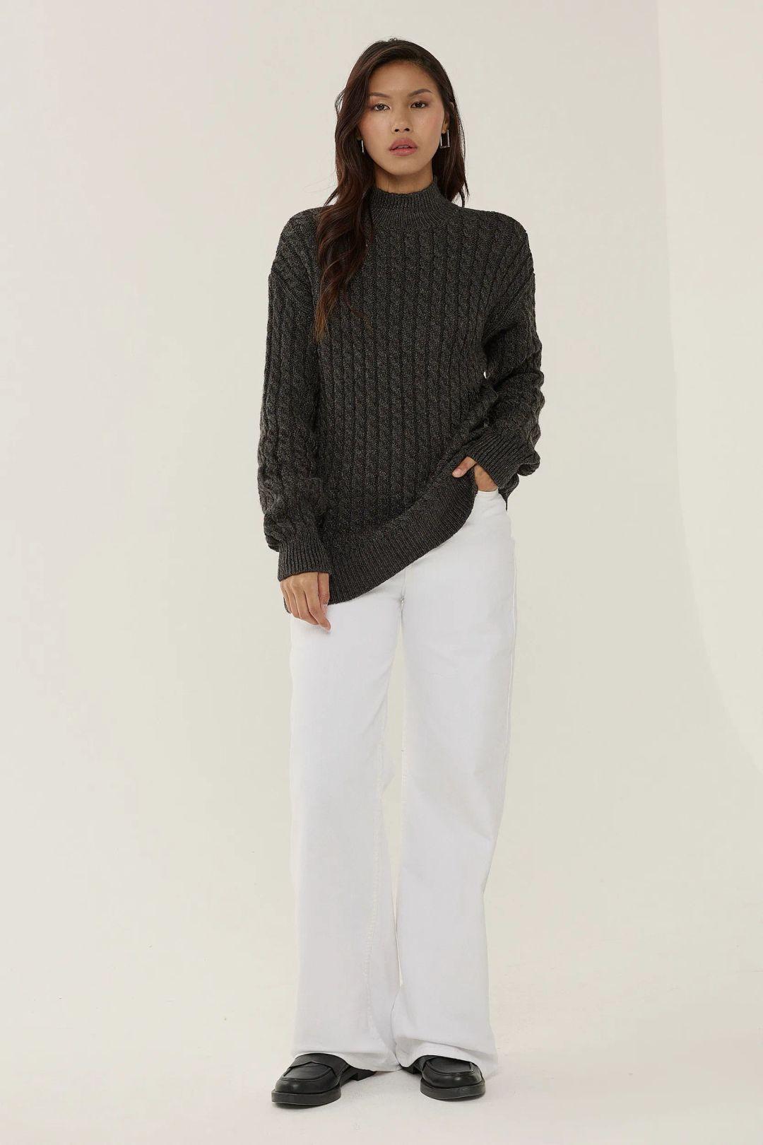 Hair Braid Knit Sweater by HICCUP