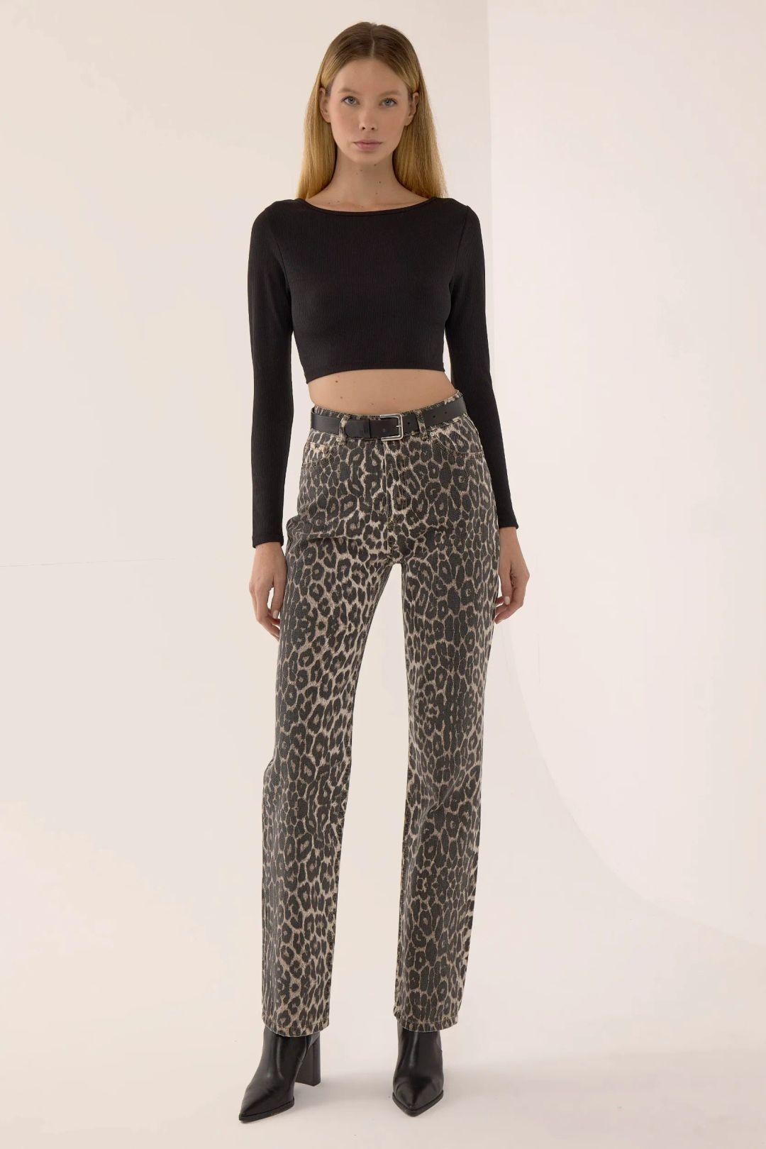 High Waist Leopard Jeans by HICCUP