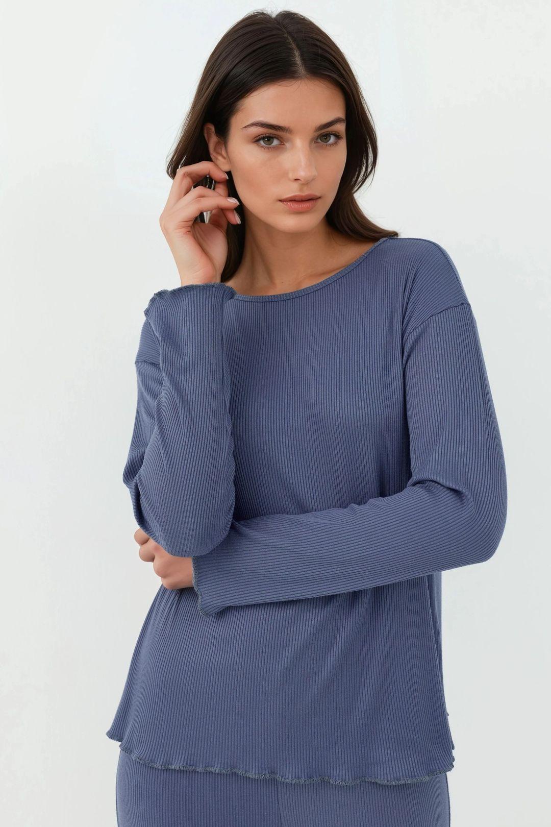 High Waist Long Sleeve Pajama Set by HICCUP