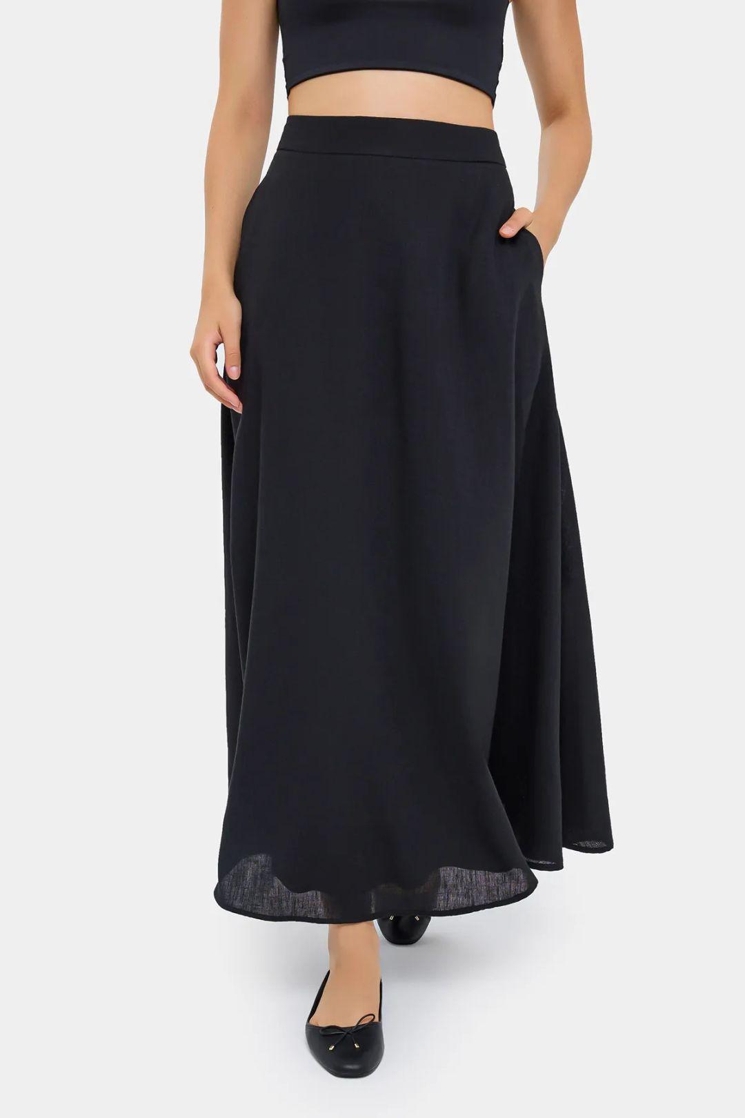 High-Waist Maxi Skirt with Zipper by HICCUP