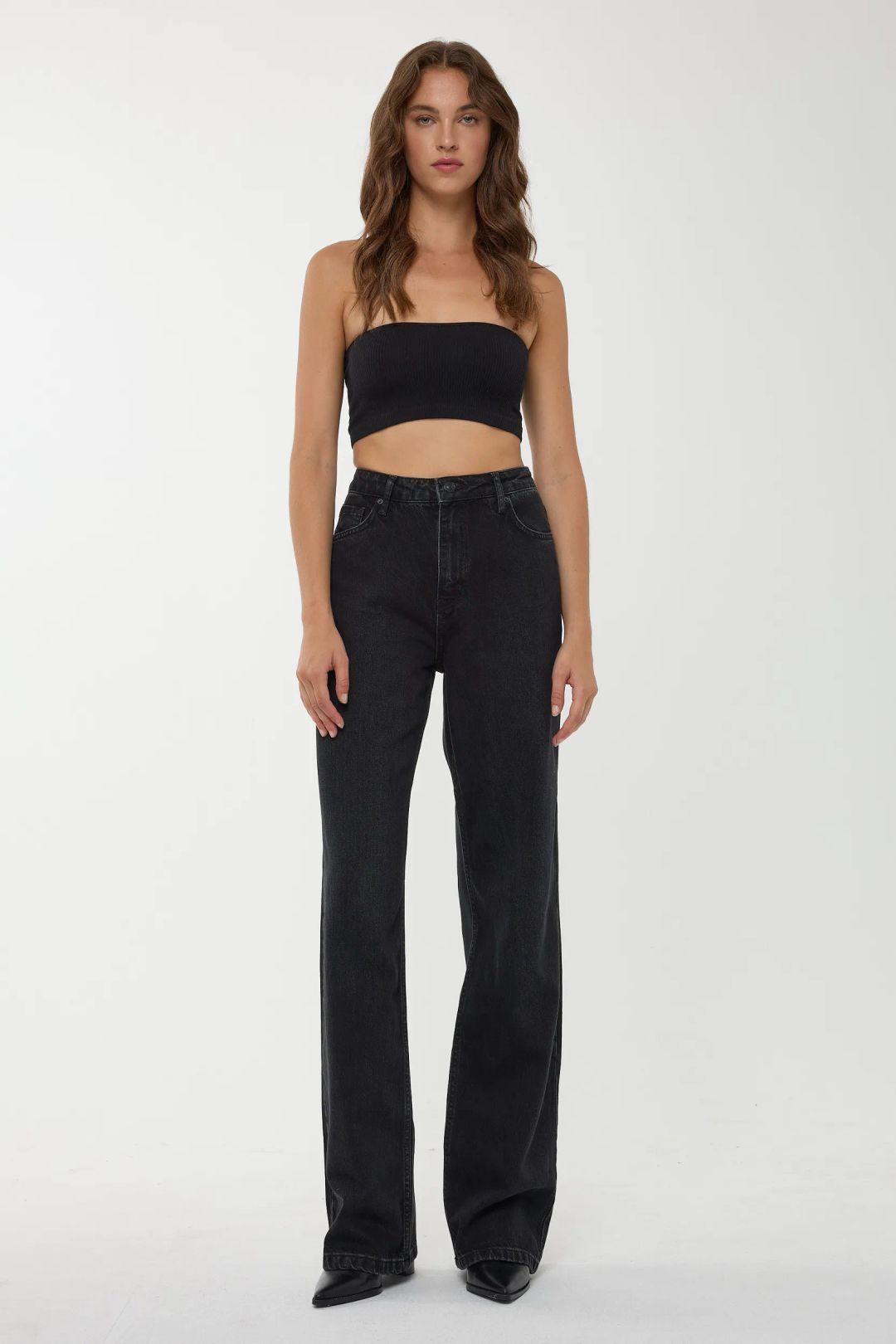 High Waist Straight Leg Jeans by HICCUP