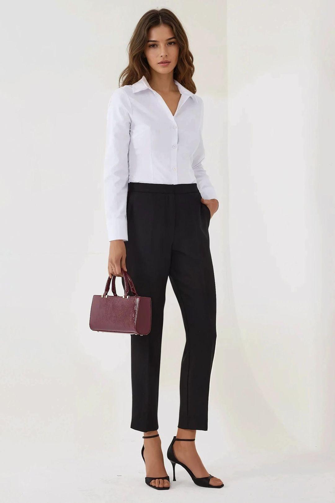 High Waist Straight Leg Pants by HICCUP