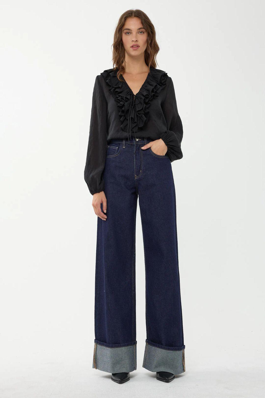High Waist Turnup Jeans by HICCUP