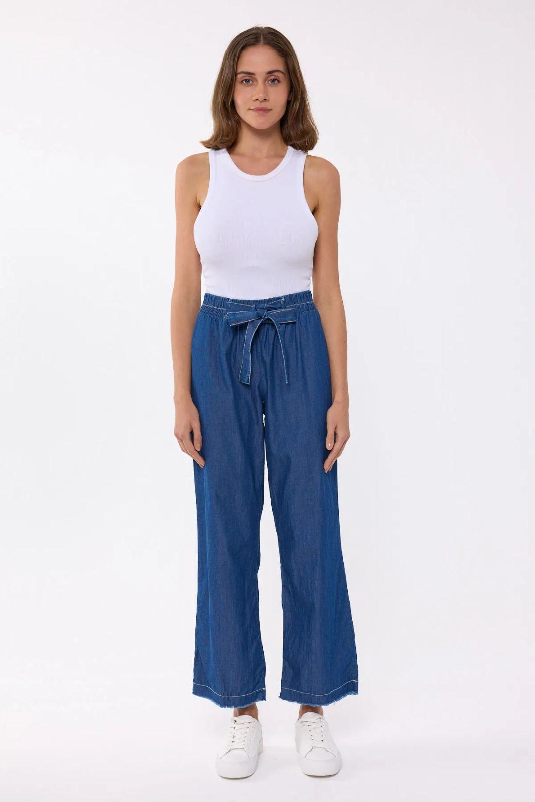High-Waisted Flare Jeans with Ribbon Belt by HICCUP