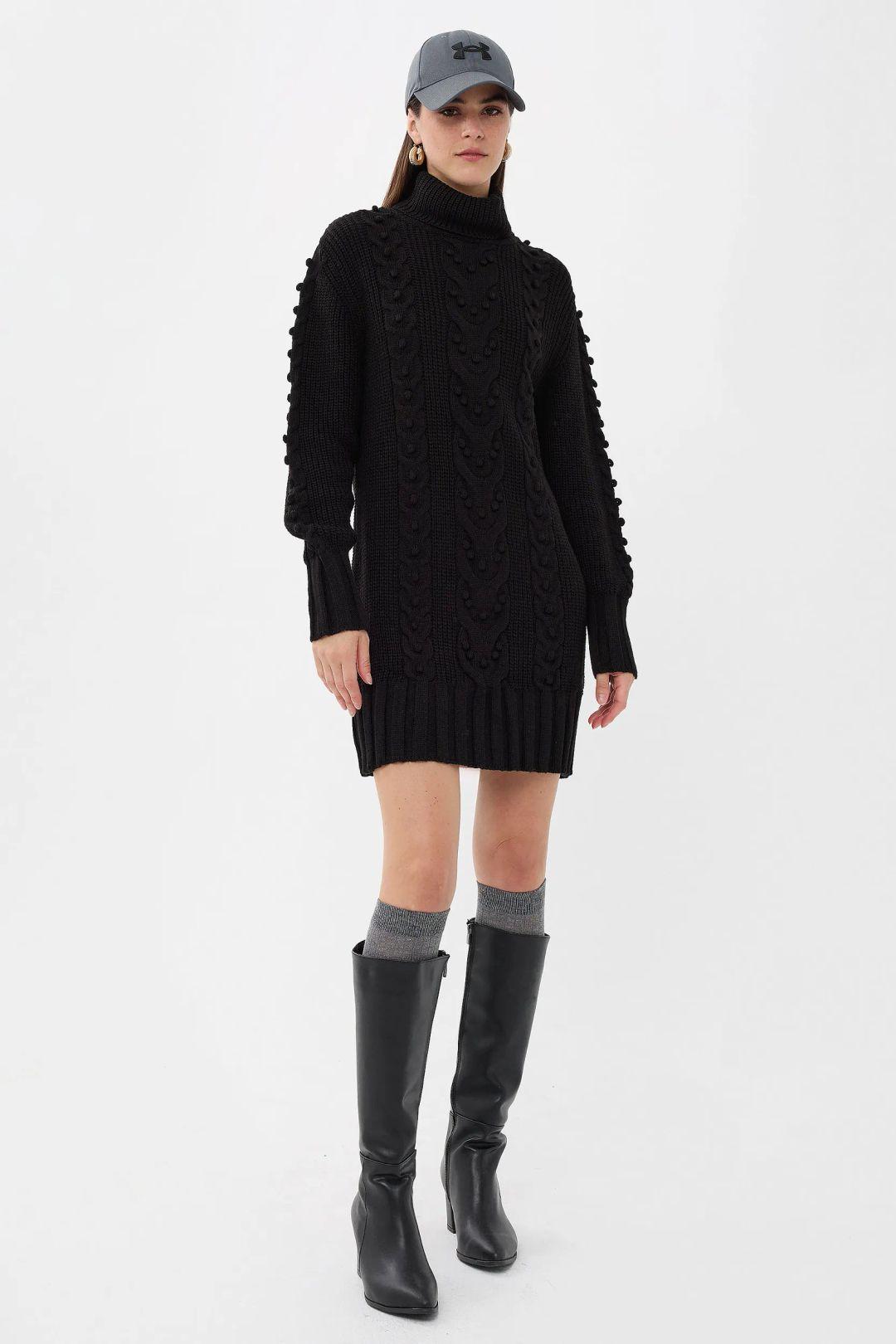 Knitted High-Neck Mini Dress by HICCUP