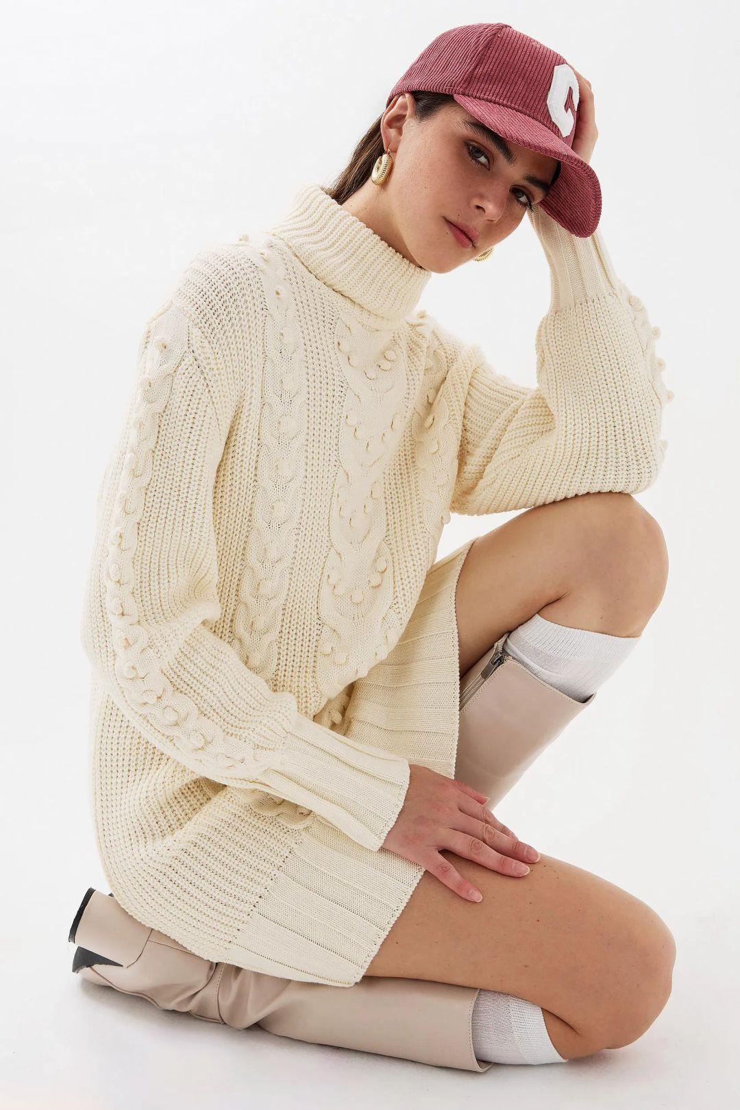 Knitted High-Neck Mini Dress by HICCUP