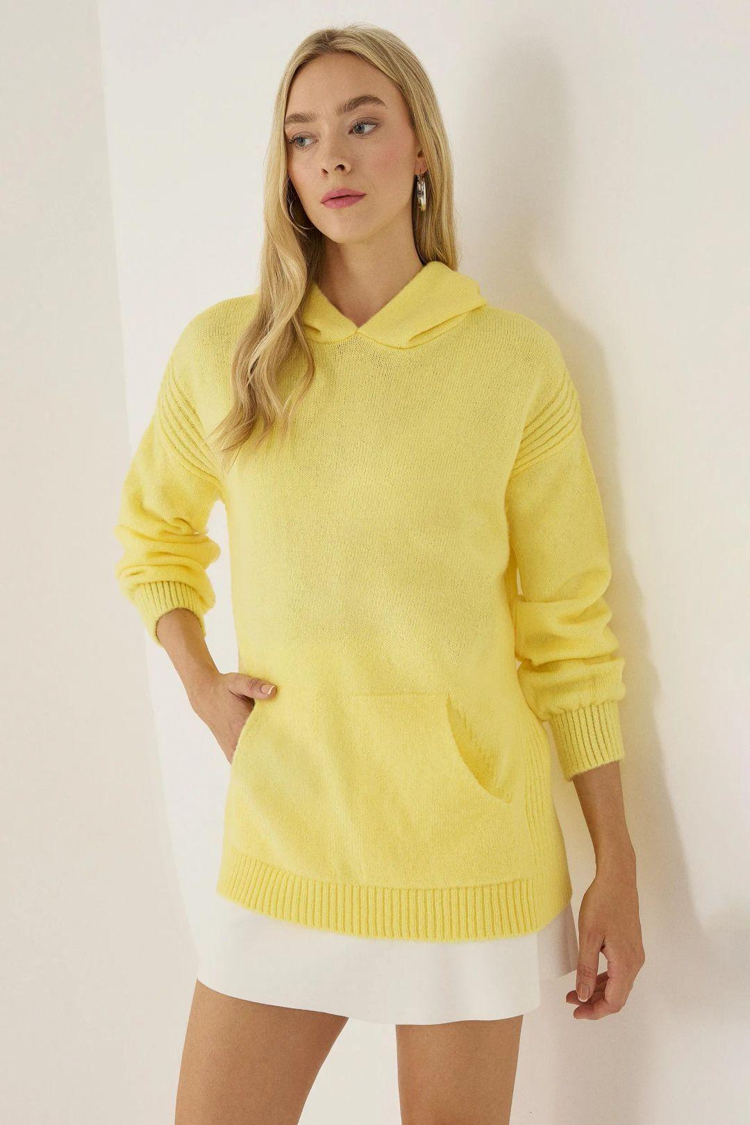 Long Knitwear Sweatshirt with Pocket by HICCUP