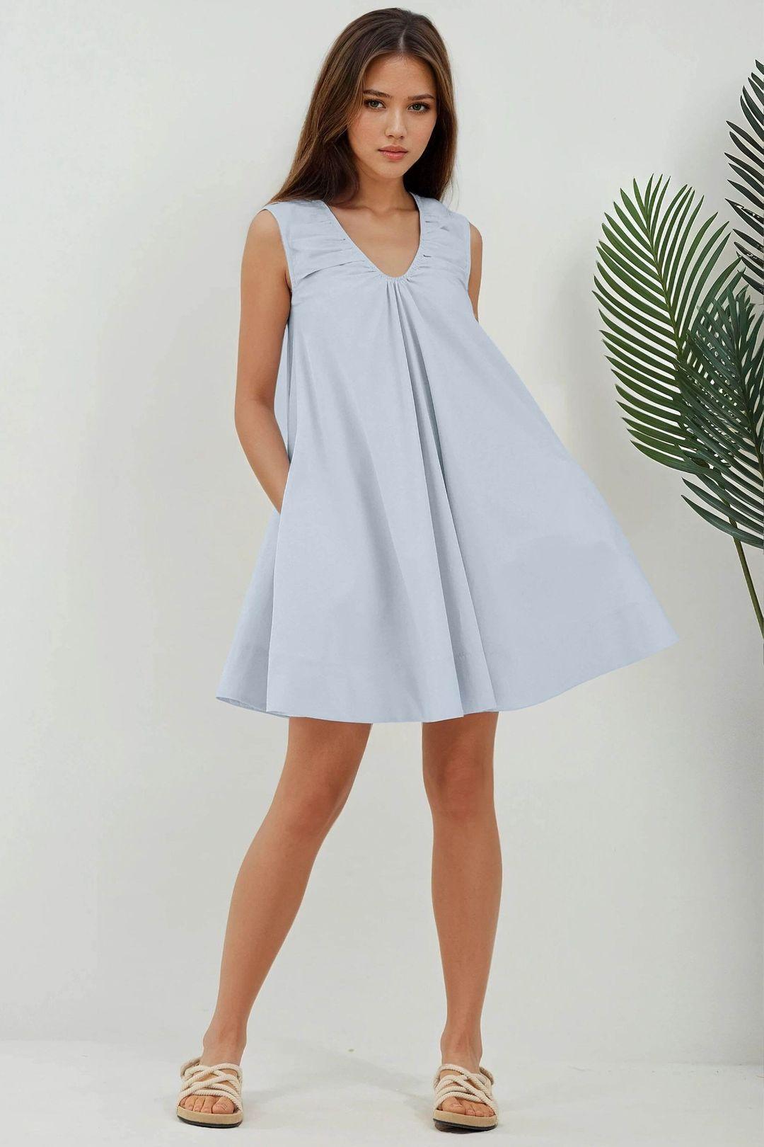 Mini U Collar A-Form Dress by HICCUP
