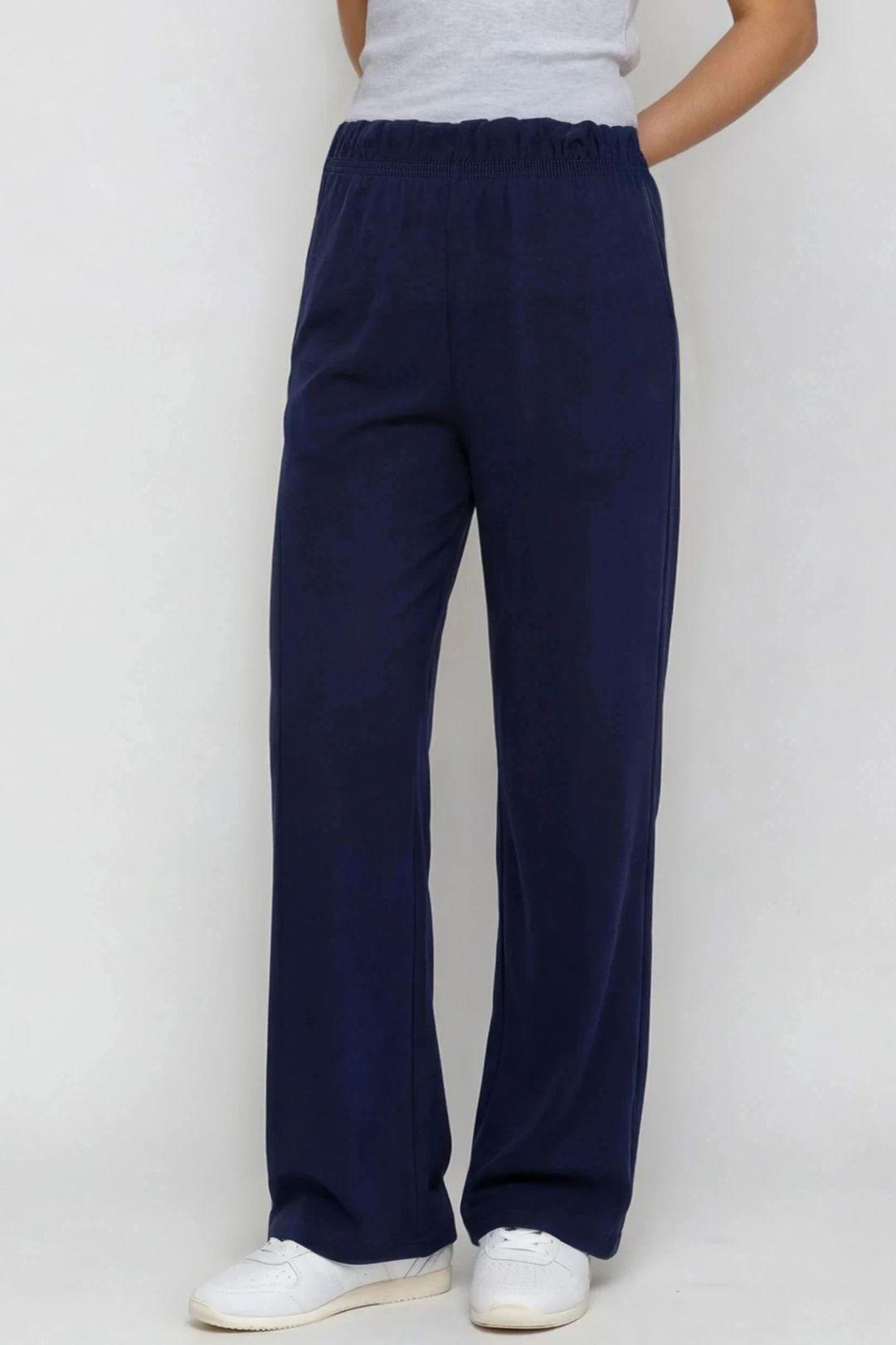 Modal Touch Elastic Waist Straight Leg Pants by HICCUP