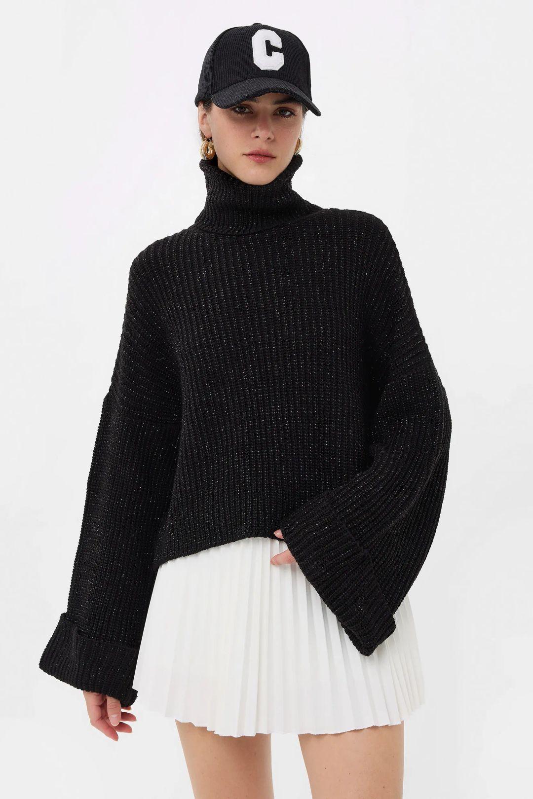 Oversized High-Neck Sweater by HICCUP