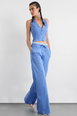 Plunge Neck Halter Top & Drawstring Wide Leg Trousers Coord by HICCUP