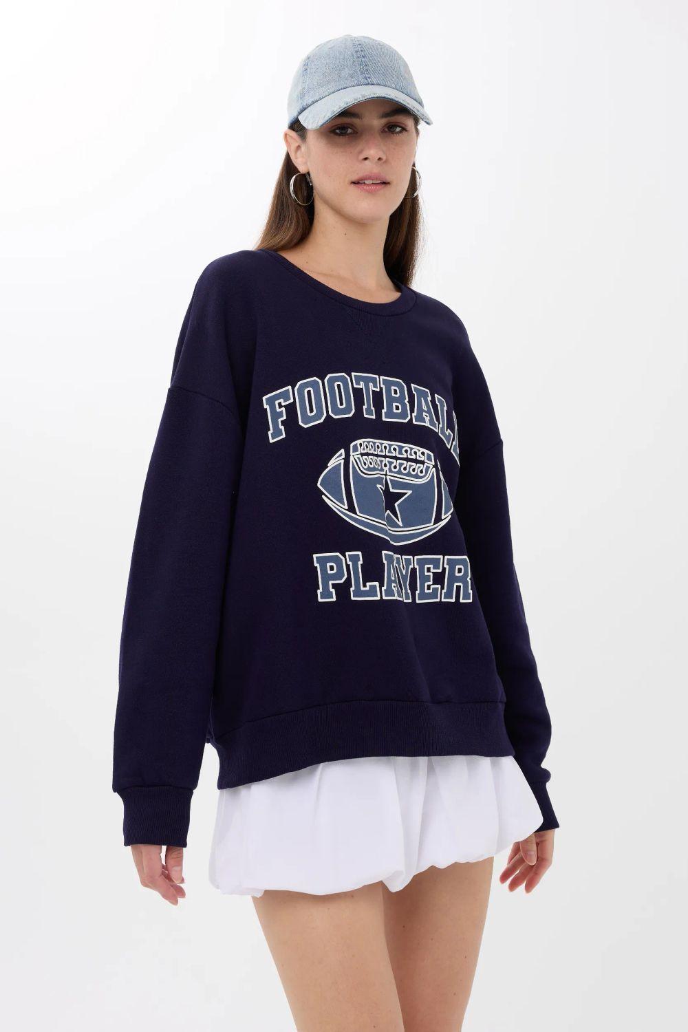 Printed Crew Neck Sweatshirt by HICCUP