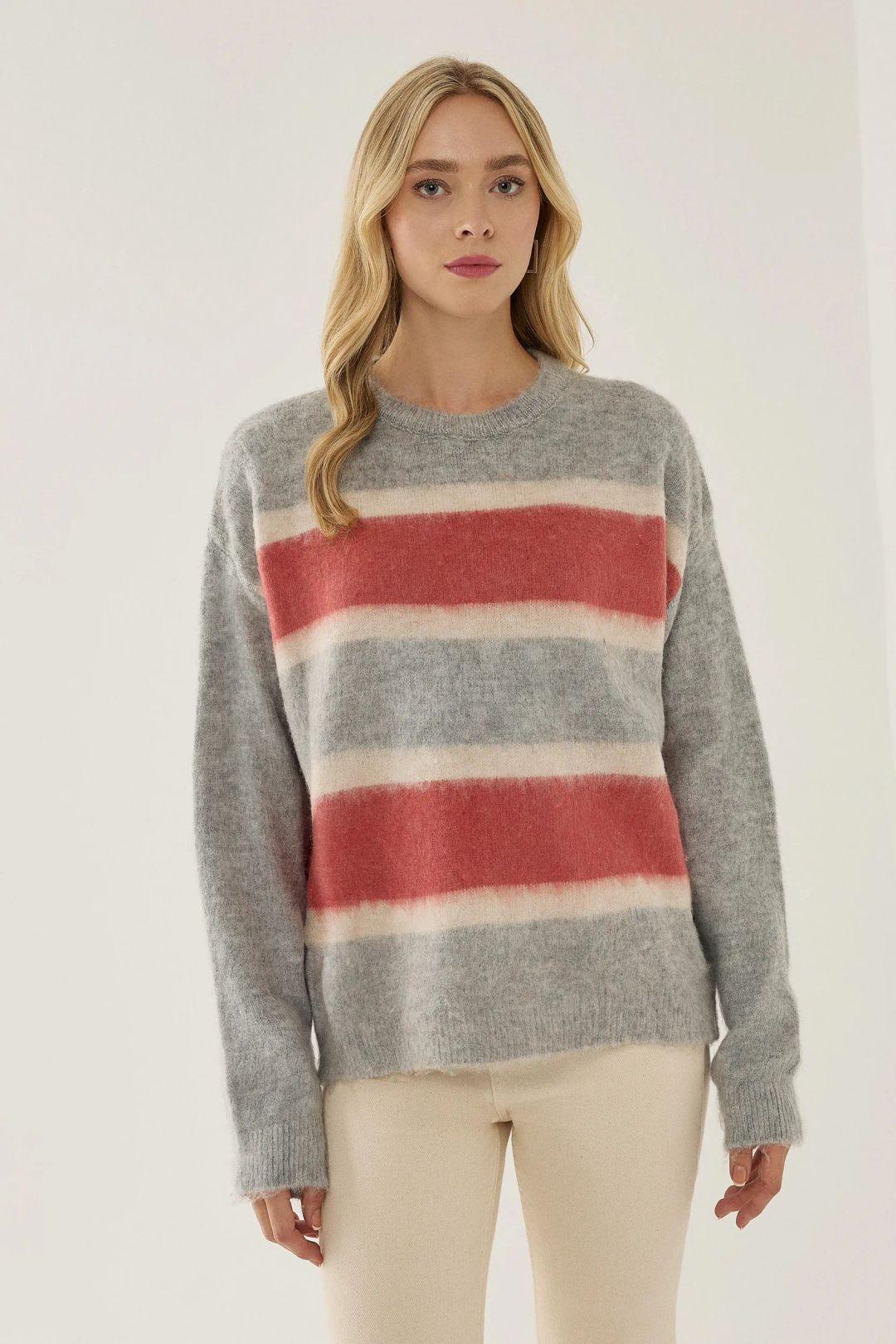 Relaxed Fit Colorful Striped Sweater by HICCUP