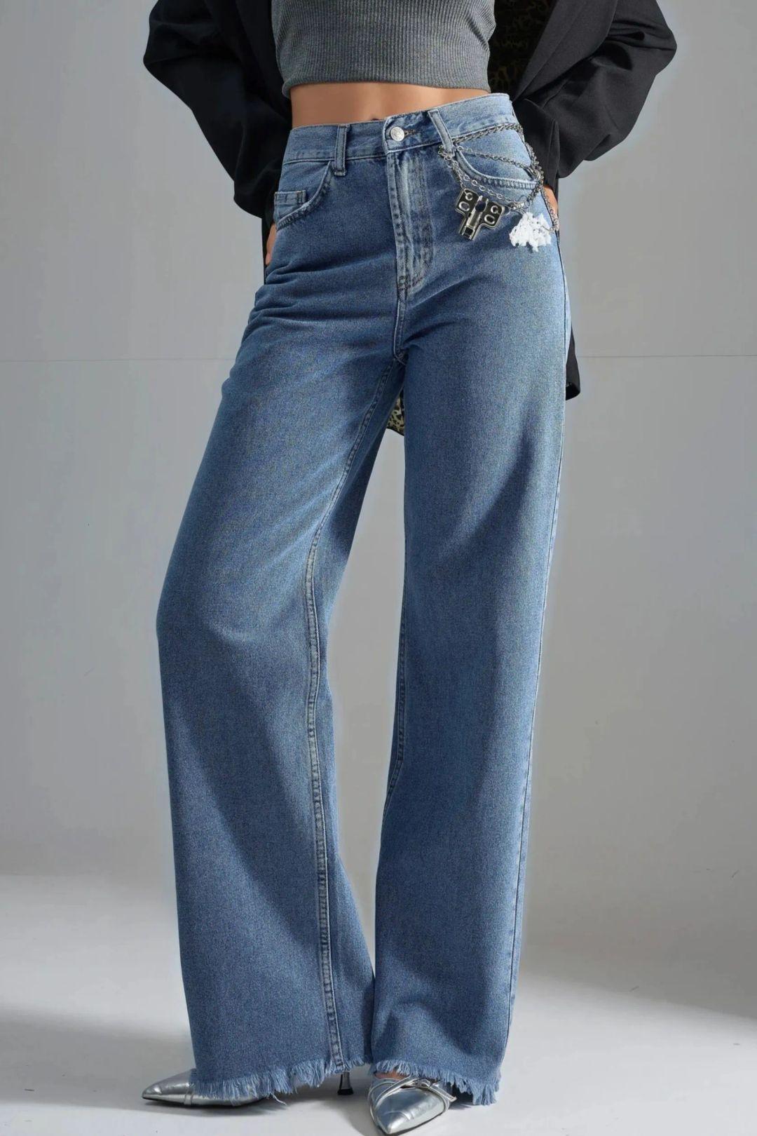 SQUALO High Waist Wide Leg Denim Jeans by HICCUP