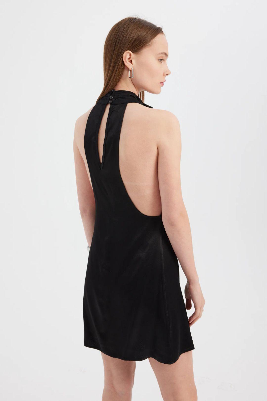 Satin Halter-Neck Mini Dress with Back Cut-Out by HICCUP