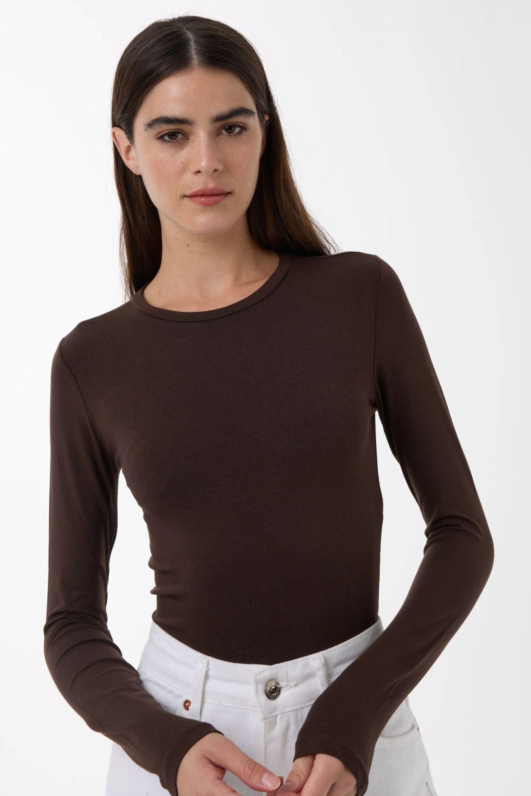 Slim Fit Crew Neck Long Sleeve Top by HICCUP