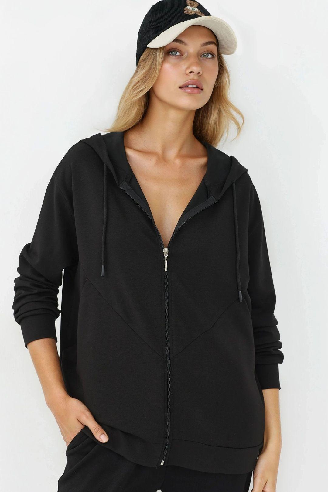 Soft Touch Full Zip Hoodie Sweatshirt by HICCUP