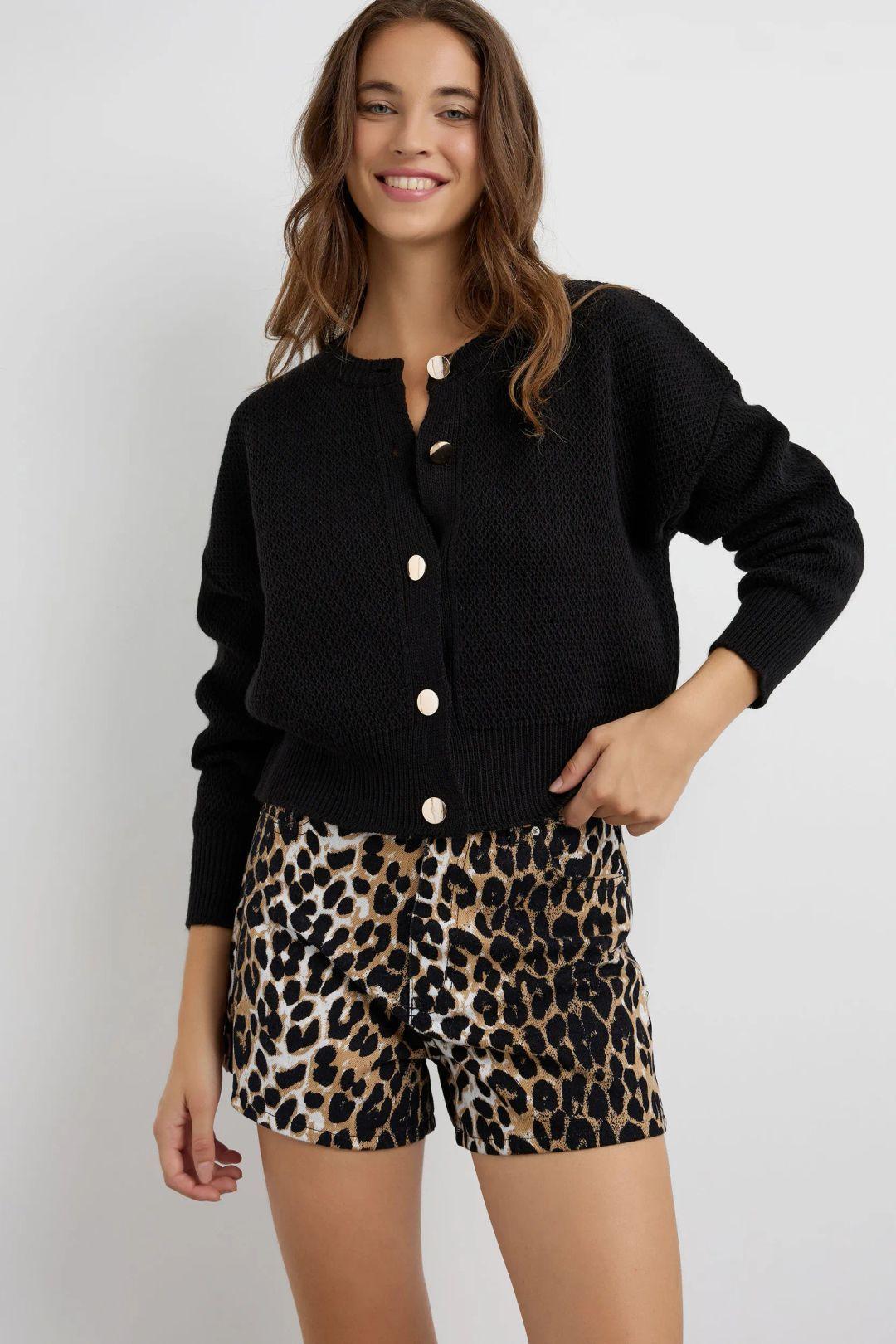 Textured Buttoned Cardigan by HICCUP