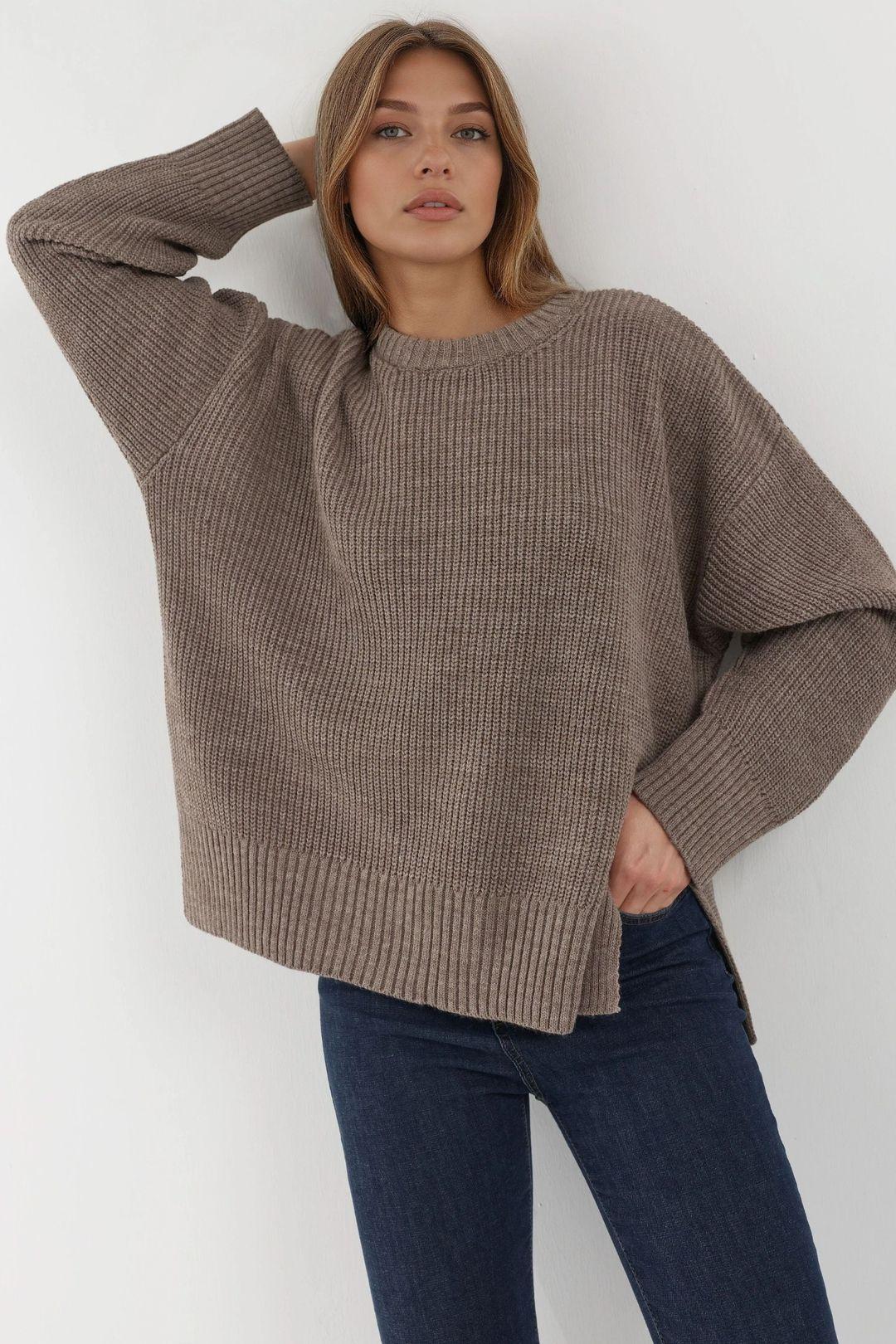Textured Crew Neck Knitted Sweater by HICCUP