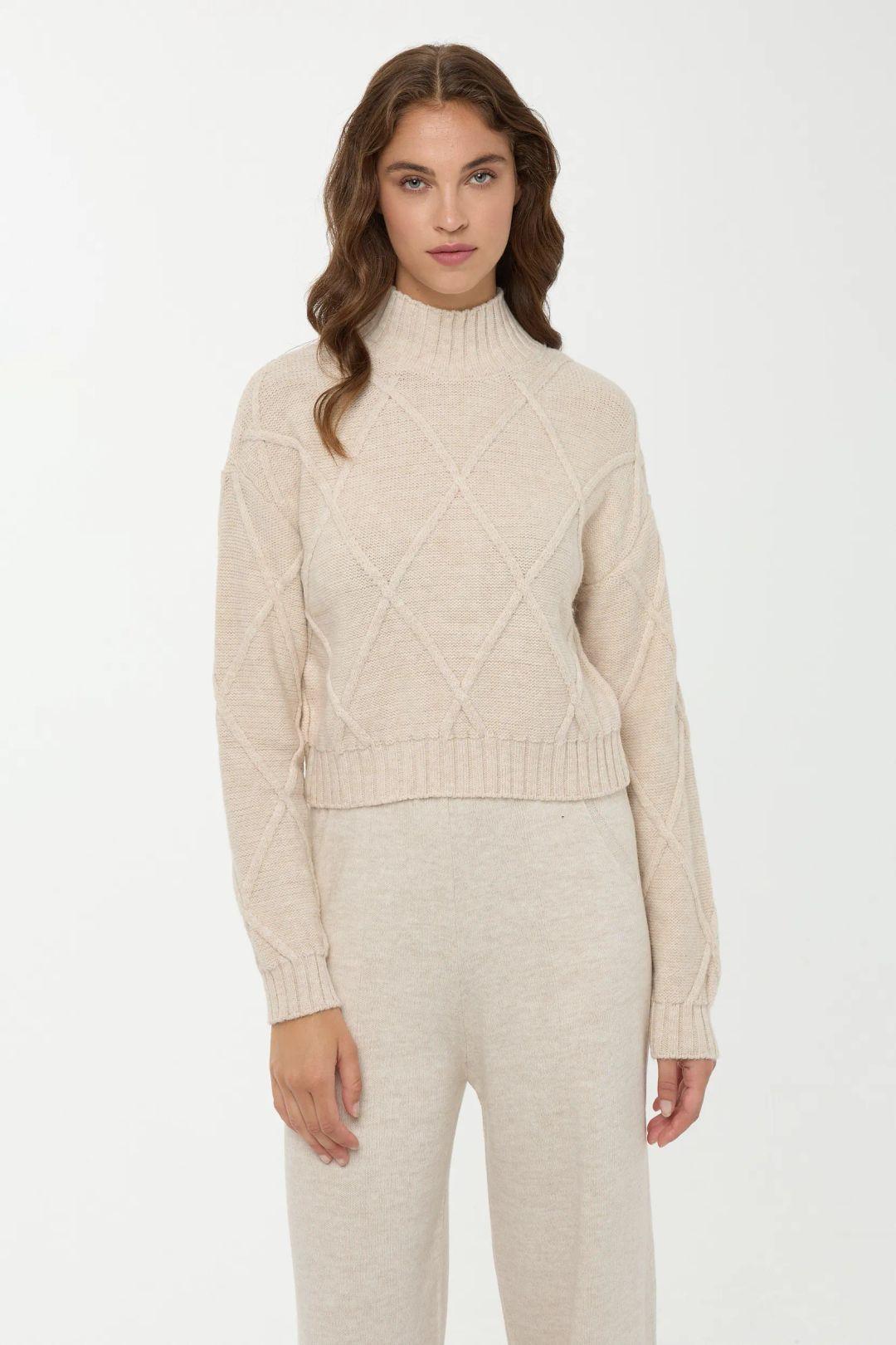 Textured Half Turtleneck Knit Sweater by HICCUP