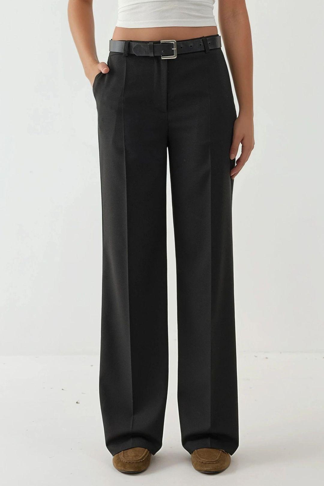 Viscose Blend Straight Leg Pants by HICCUP