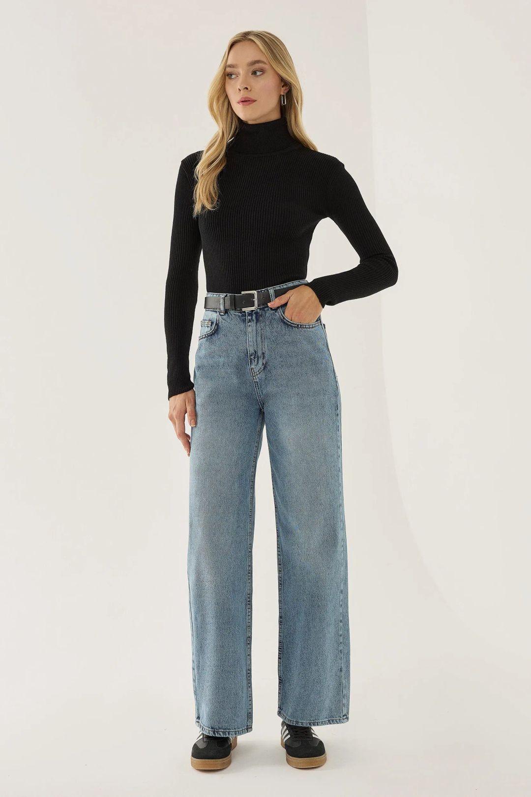 Washed Efecet Wide Leg Jeans by HICCUP