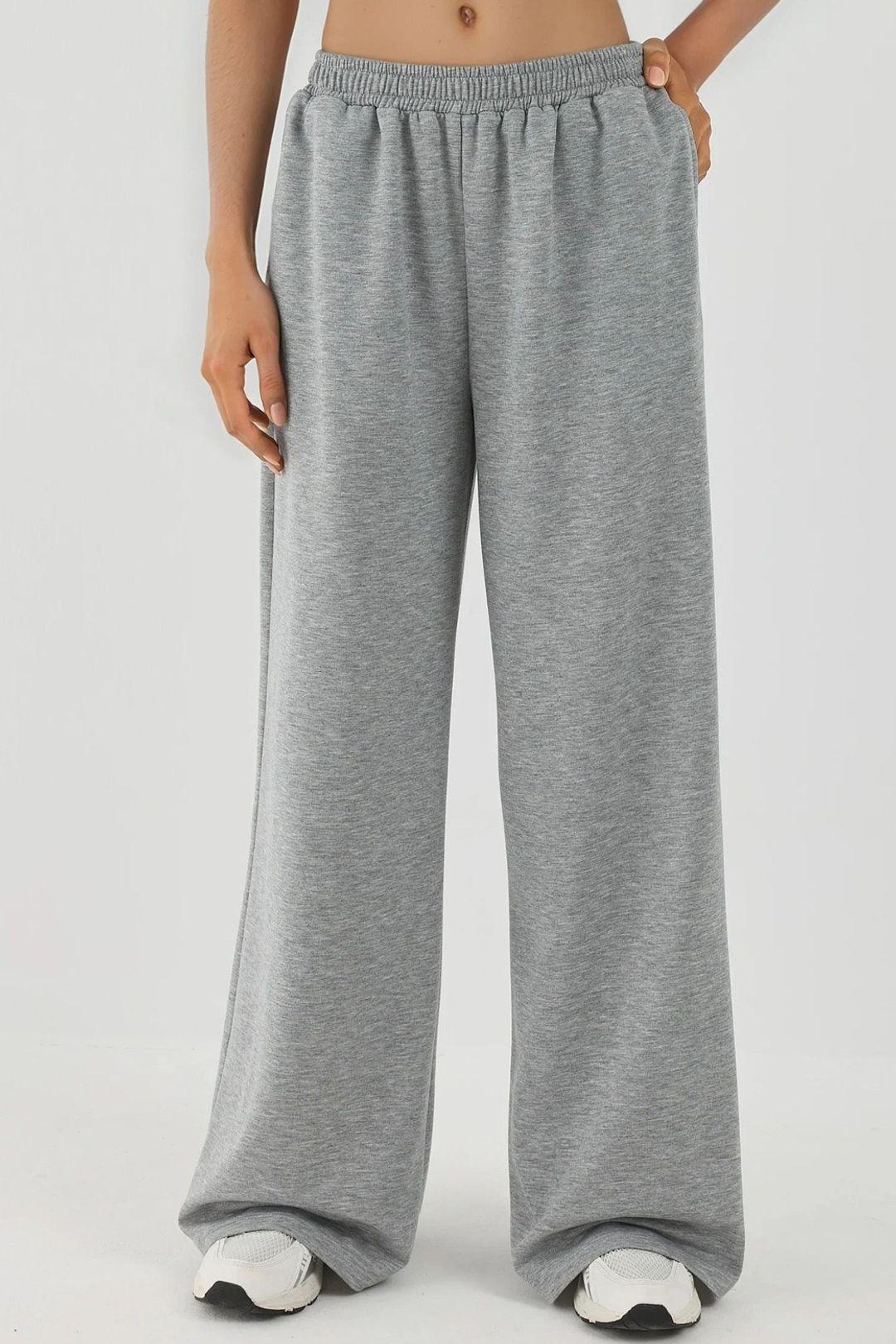 Wide Leg Elastic Waist Sweatpants by HICCUP